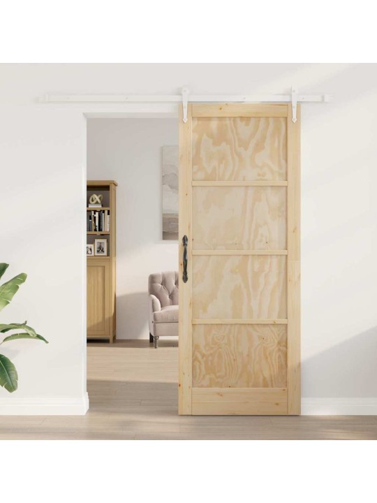 Bīdāmās durvis manuāls dabisks un balts 83 x 211 cm