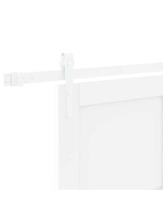 Bīdāmās durvis balts 83 x 232 cm cieta priedes koks un tērauds