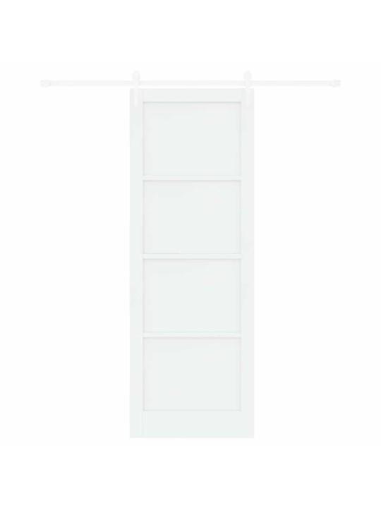 Bīdāmās durvis balts 83 x 232 cm cieta priedes koks un tērauds