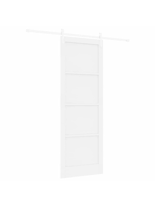 Bīdāmās durvis balts 83 x 232 cm cieta priedes koks un tērauds