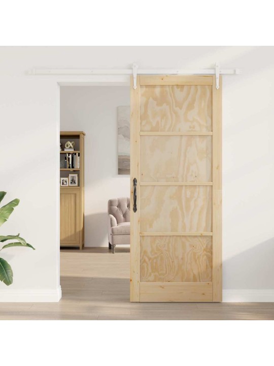 Bīdāmās durvis manuāls dabisks un balts 86 x 211 cm