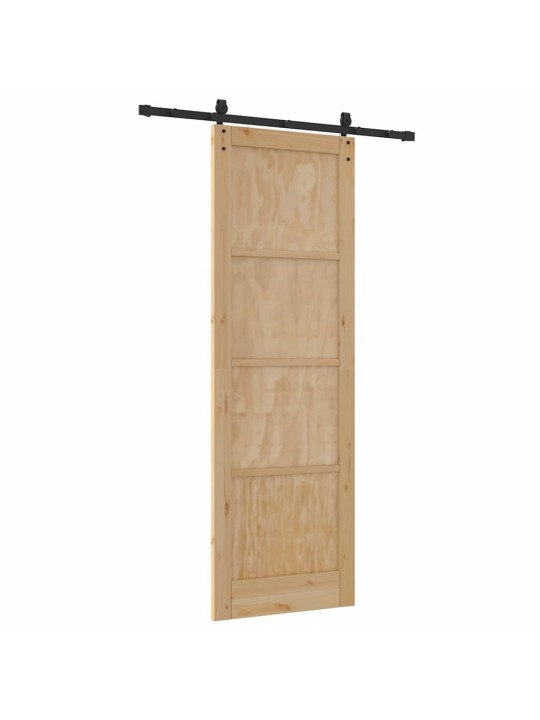 Slīdošās durvis manuāls brūna 78 x 232 cm priedes masīvkoks
