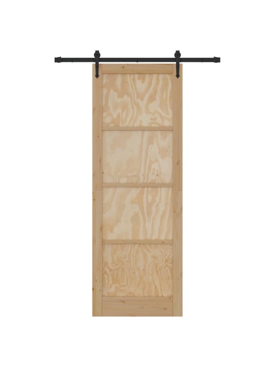 Slīdošās durvis manuāls brūna 83 x 232 cm priedes masīvkoks