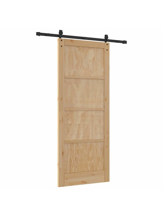 Slīdošās durvis manuāls brūna 86 x 211 cm priedes masīvkoks
