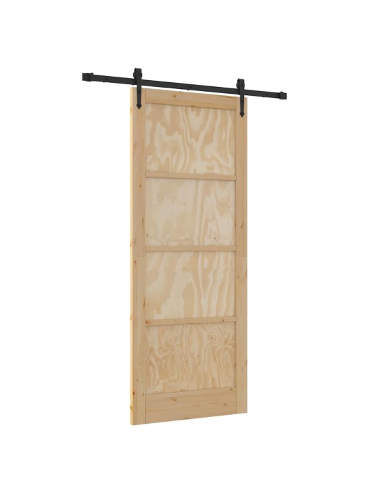 Slīdošās durvis manuāls brūna 86 x 211 cm priedes masīvkoks