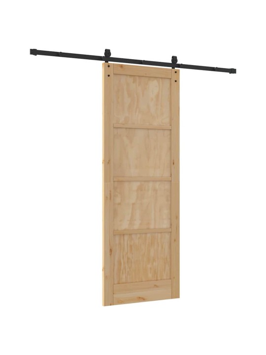 Slīdošās durvis manuāls brūna 78 x 211 cm priedes masīvkoks