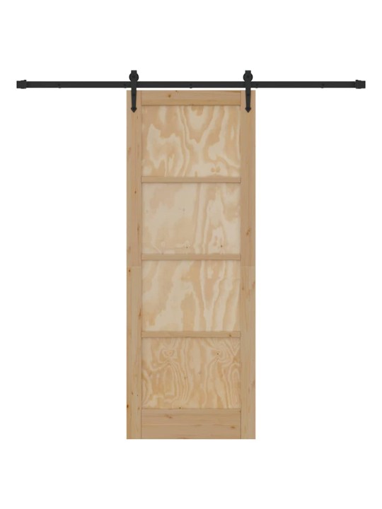 Slīdošās durvis manuāls brūna 78 x 211 cm priedes masīvkoks