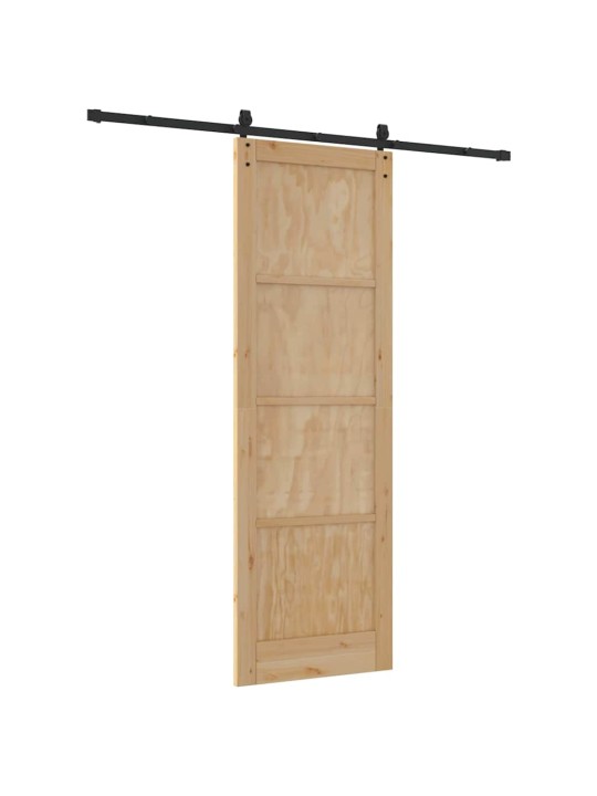 Slīdošās durvis manuāls brūna 78 x 232 cm priedes masīvkoks