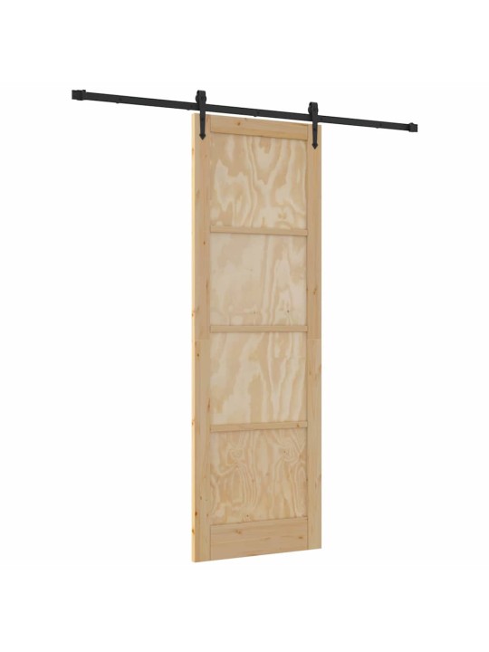 Slīdošās durvis manuāls brūna 78 x 232 cm priedes masīvkoks