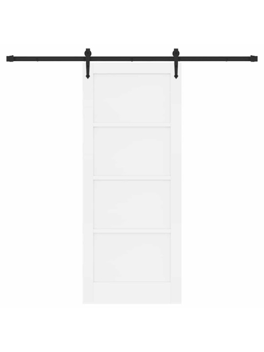 Slīdošās durvis manuāls balts 83 x 202 cm priedes masīvkoks