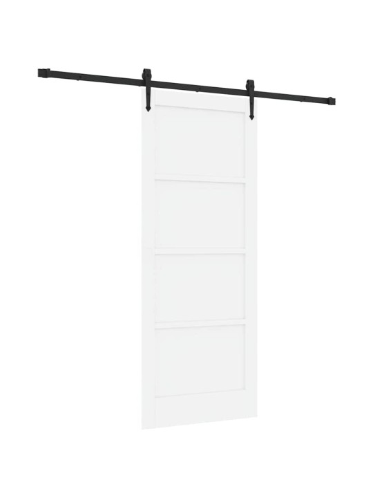 Slīdošās durvis manuāls balts 83 x 202 cm priedes masīvkoks