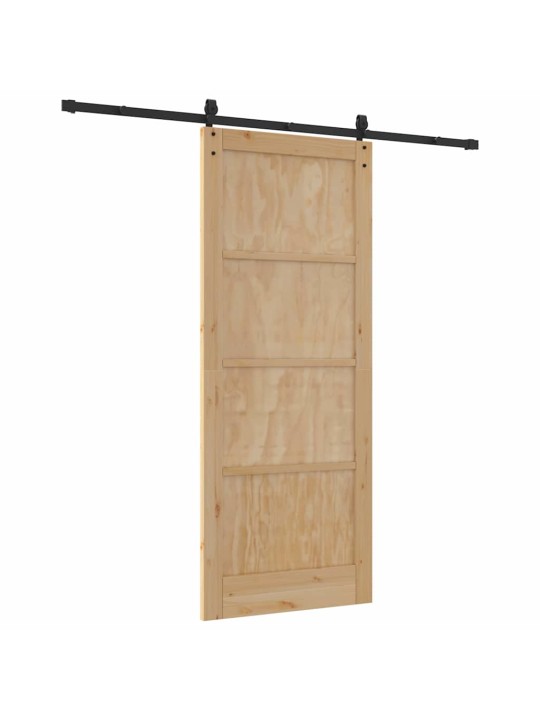 Slīdošās durvis manuāls brūna 86 x 211 cm priedes masīvkoks