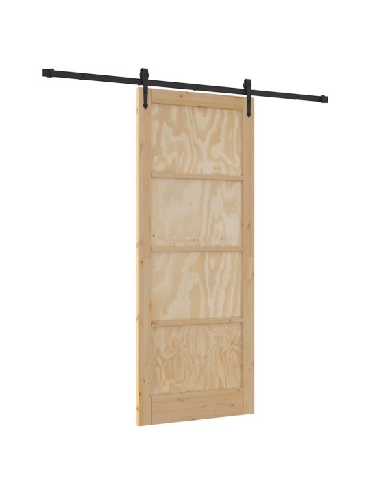 Slīdošās durvis manuāls brūna 86 x 211 cm priedes masīvkoks
