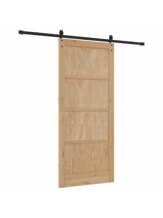 Slīdošās durvis manuāls brūna 93 x 211 cm priedes masīvkoks