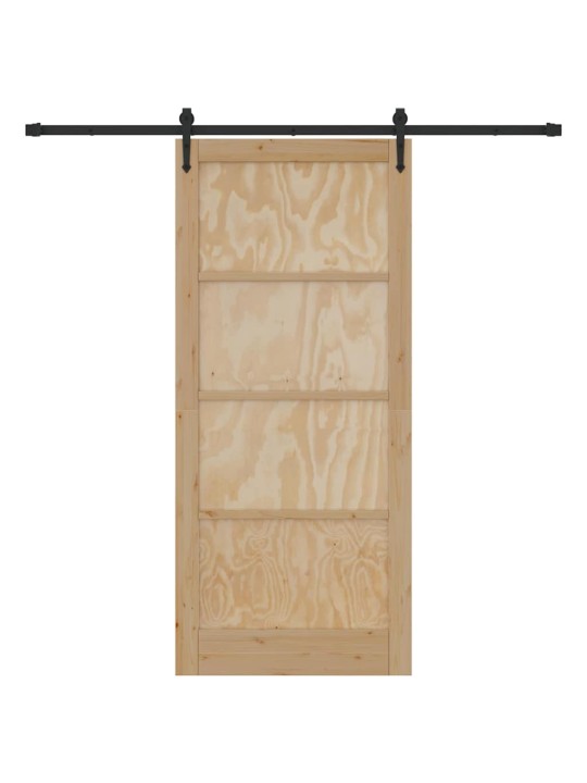 Slīdošās durvis manuāls brūna 93 x 211 cm priedes masīvkoks