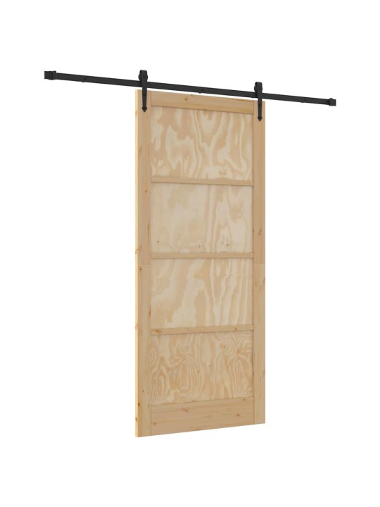 Slīdošās durvis manuāls brūna 93 x 211 cm priedes masīvkoks