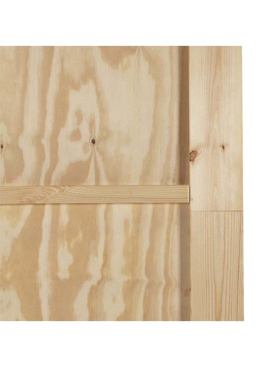 Slīdošās durvis manuāls brūna 93 x 232 cm priedes masīvkoks