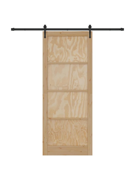 Slīdošās durvis manuāls brūna 93 x 232 cm priedes masīvkoks