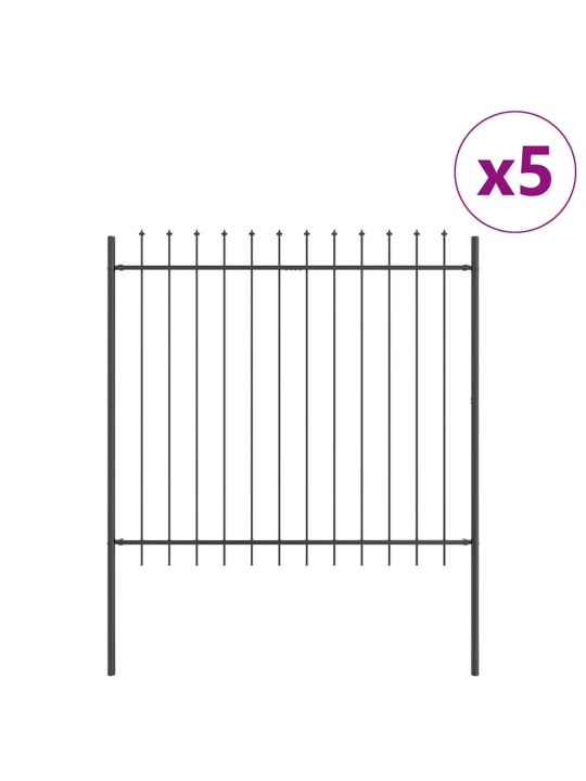 Dārza žogs pelēka 8.5 x 1.5 m pulverkrāsots tērauds