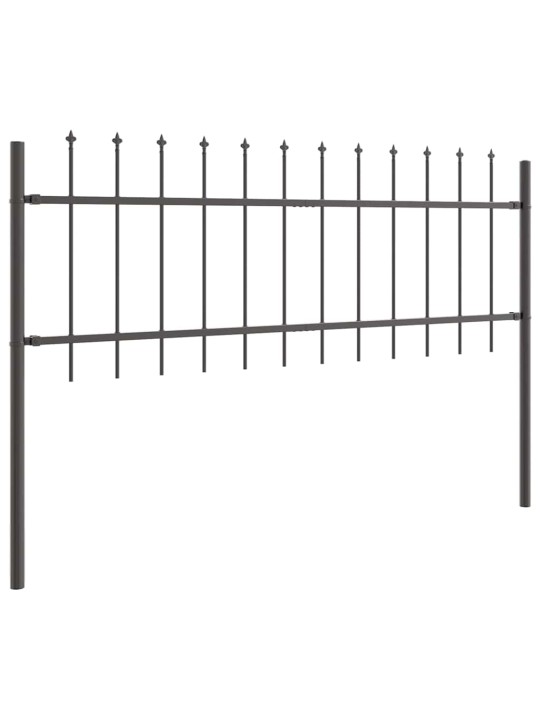 Dārza žogs pelēka 10.2 x 0.6 m pulverkrāsots tērauds