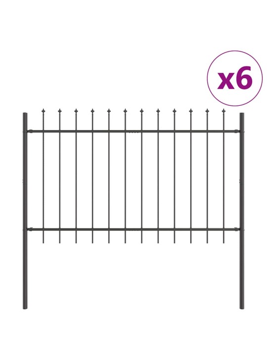 Dārza žogs pelēka 10.2 x 1.2 m pulverkrāsots tērauds
