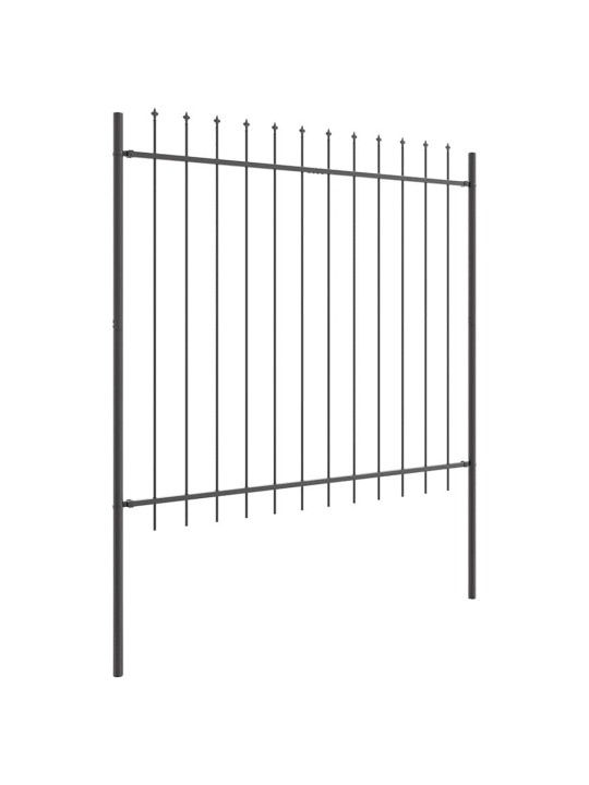 Dārza žogs pelēka 10.2 x 1.5 m pulverkrāsots tērauds