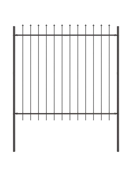 Dārza žogs pelēka 10.2 x 1.5 m pulverkrāsots tērauds