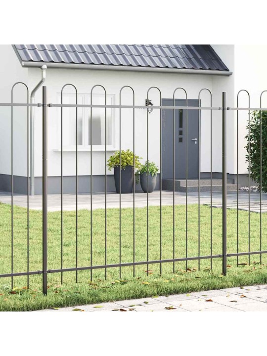 Dārza žogs pelēka 10.2 x 1.5 m pulverkrāsots tērauds