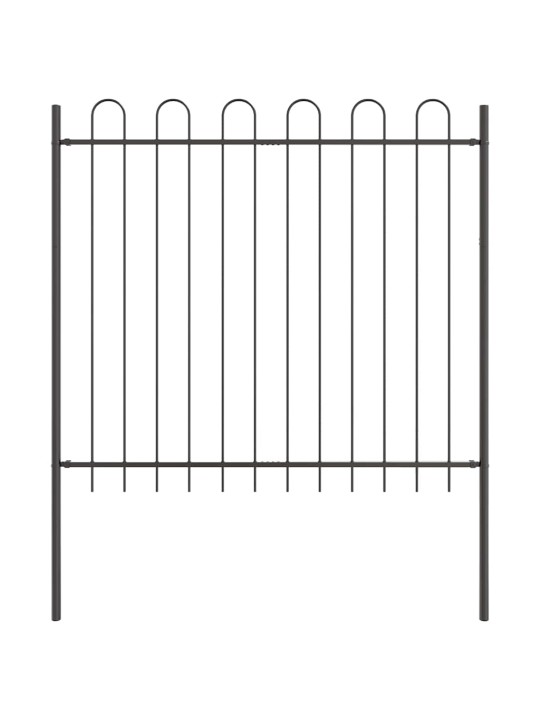 Dārza žogs pelēka 10.2 x 1.5 m pulverkrāsots tērauds