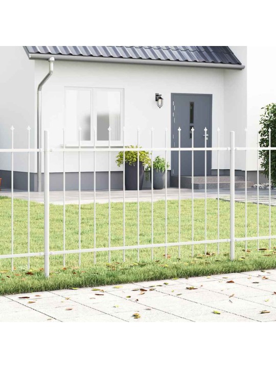 Dārza žogs balts 10.2 x 1 m pulverkrāsots tērauds
