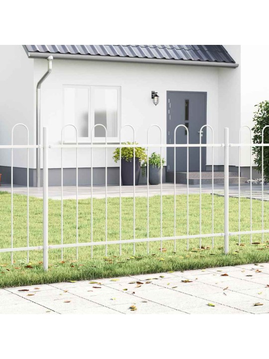 Dārza žogs balts 10.2 x 1.2 m pulverkrāsots tērauds