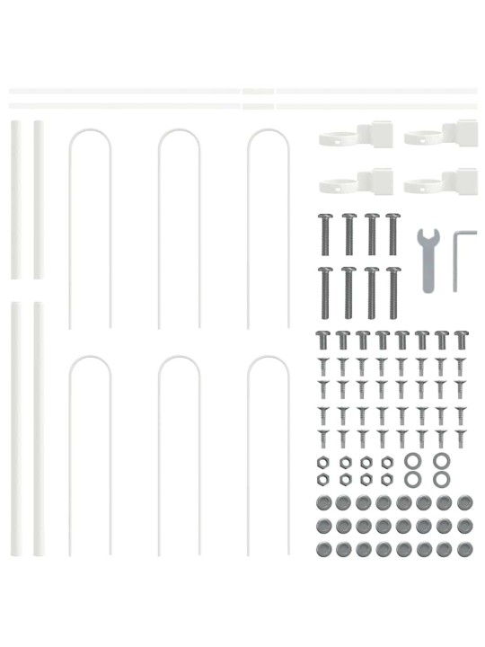 Dārza žogs balts 10.2 x 1.2 m pulverkrāsots tērauds
