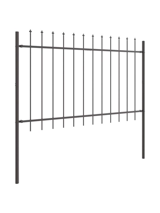 Dārza žogs pelēka 11.9 x 1.2 m pulverkrāsots tērauds