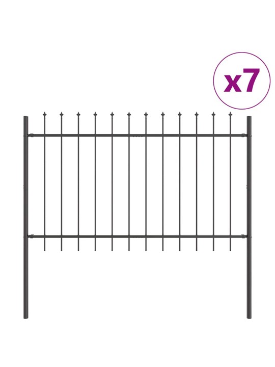 Dārza žogs pelēka 11.9 x 1.2 m pulverkrāsots tērauds
