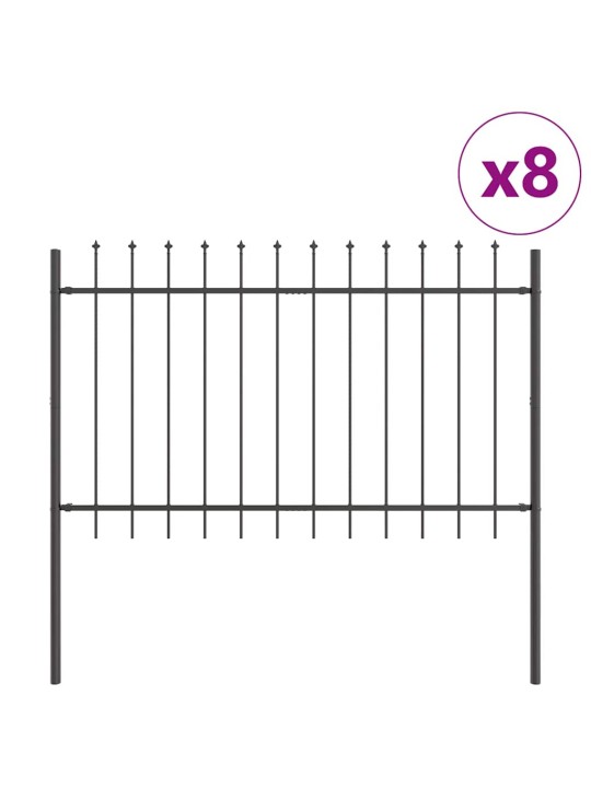 Dārza žogs pelēka 13.6 x 0.8 m pulverkrāsots tērauds