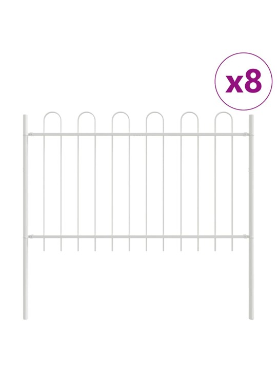 Dārza žogs balts 13.6 x 1.2 m pulverkrāsots tērauds