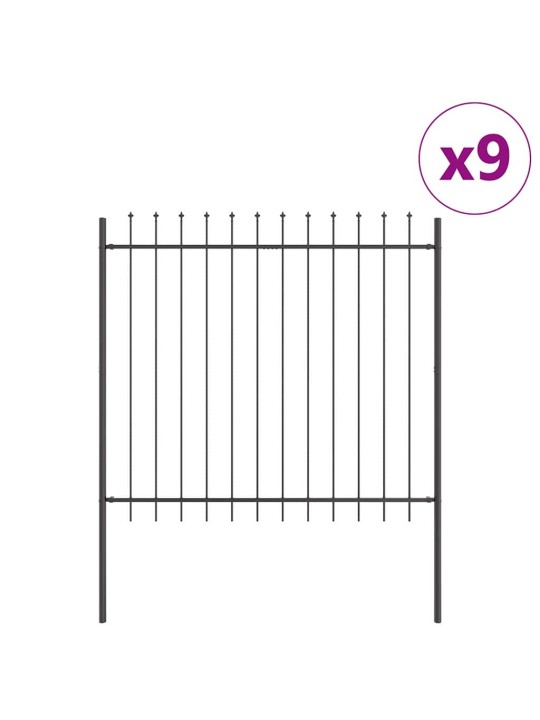 Dārza žogs pelēka 15.3 x 1.5 m pulverkrāsots tērauds