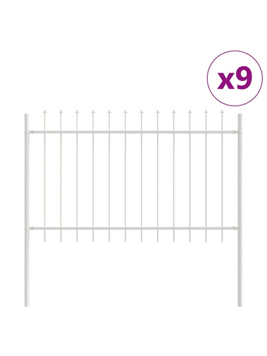 Dārza žogs balts 15.3 x 1.2 m pulverkrāsots tērauds