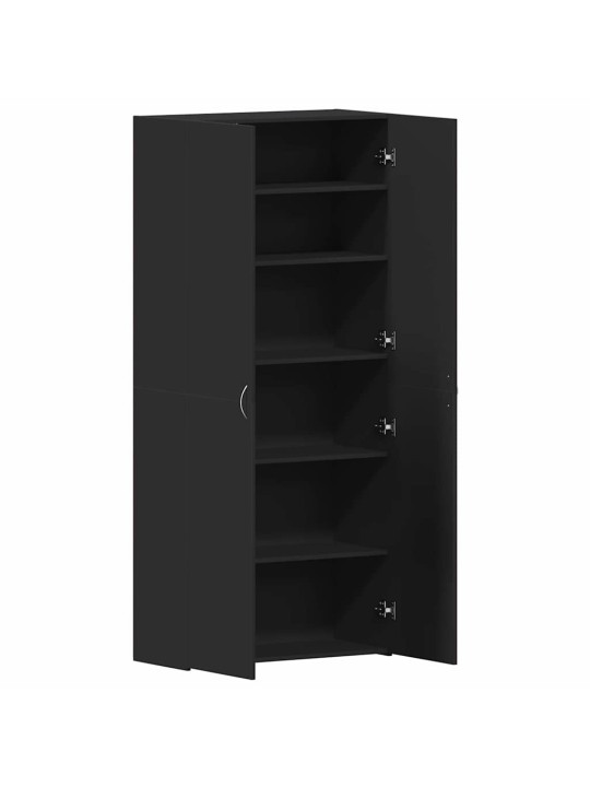Apavu skapis melna 80 x 35.5 x 180 cm inženierijas koks