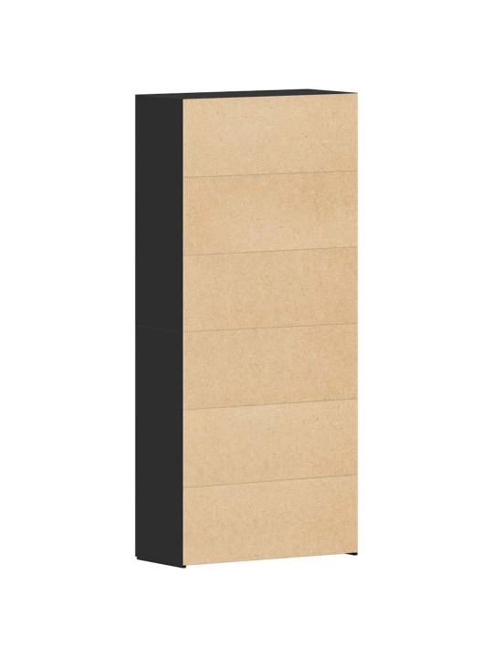 Apavu skapis melna 80 x 35.5 x 180 cm inženierijas koks