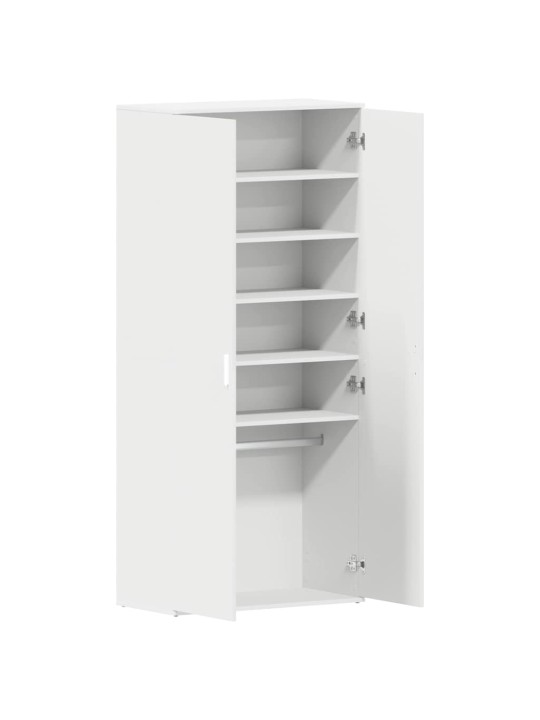 Apavu skapis ar durvīm balts 80 x 39 x 180 cm inženierijas koks