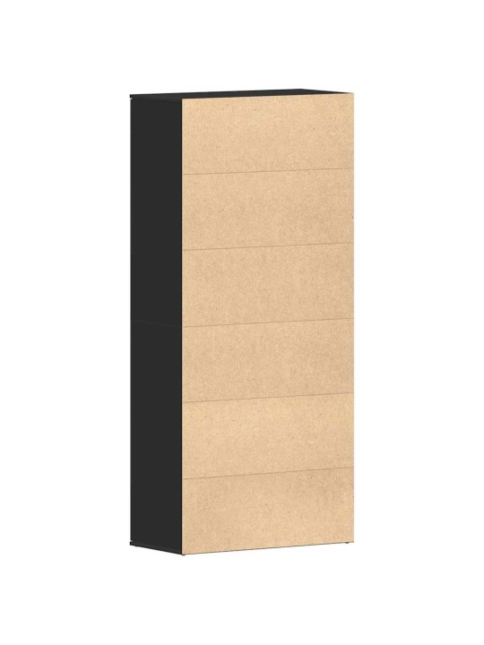 Apavu skapis ar durvīm melna 80 x 39 x 180 cm inženierijas koks