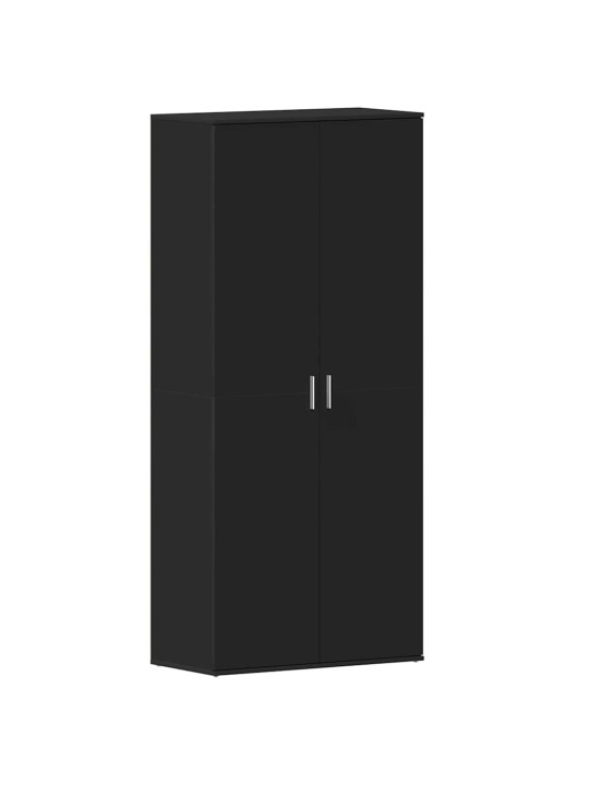 Apavu skapis ar durvīm melna 80 x 39 x 180 cm inženierijas koks