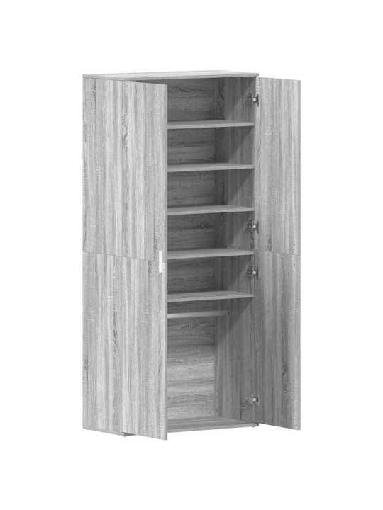 Apavu skapis pelēka 80 x 39 x 180 cm inženierijas koks