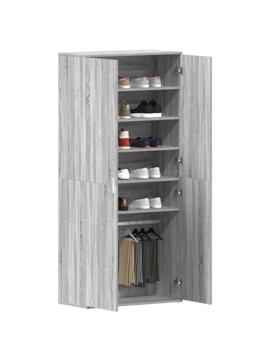 Apavu skapis pelēka 80 x 39 x 180 cm inženierijas koks