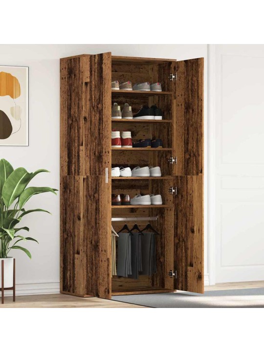 Apavu skapis ar durvīm brūna 80 x 39 x 180 cm inženierijas koks