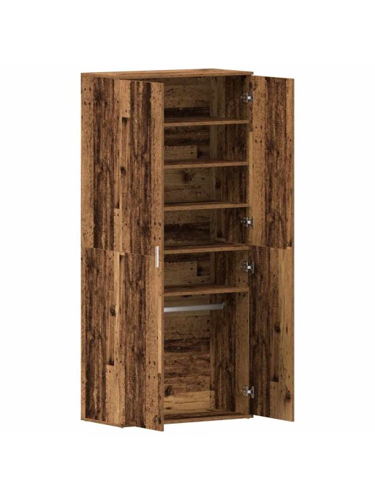 Apavu skapis ar durvīm brūna 80 x 39 x 180 cm inženierijas koks