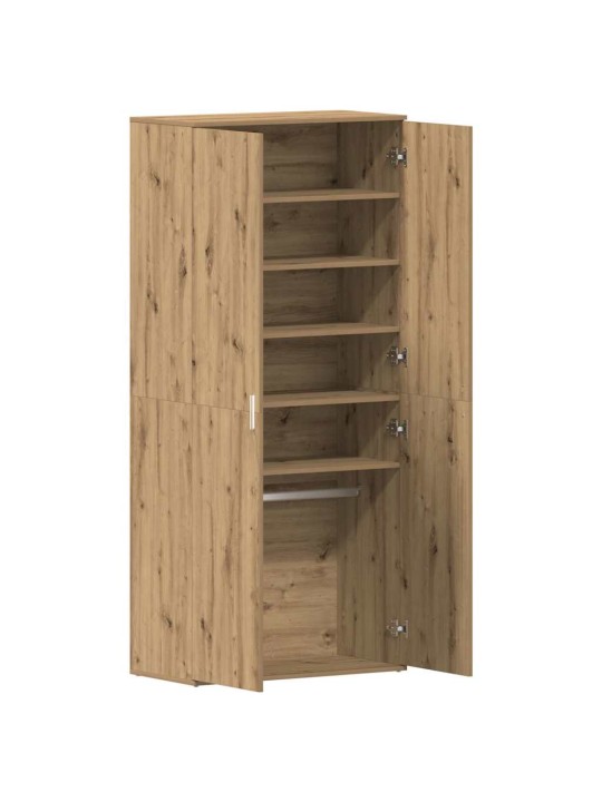 Apavu skapis ar durvīm brūna 80 x 39 x 180 cm inženierijas koks