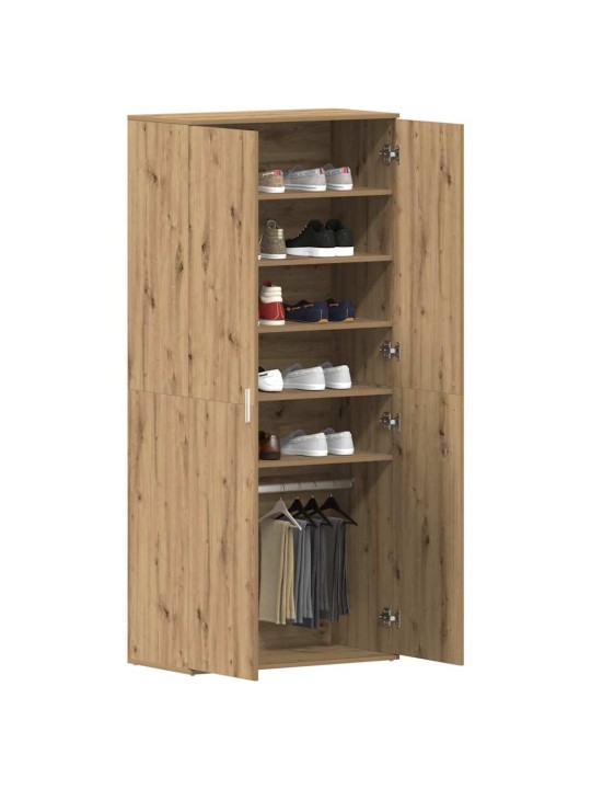 Apavu skapis ar durvīm brūna 80 x 39 x 180 cm inženierijas koks