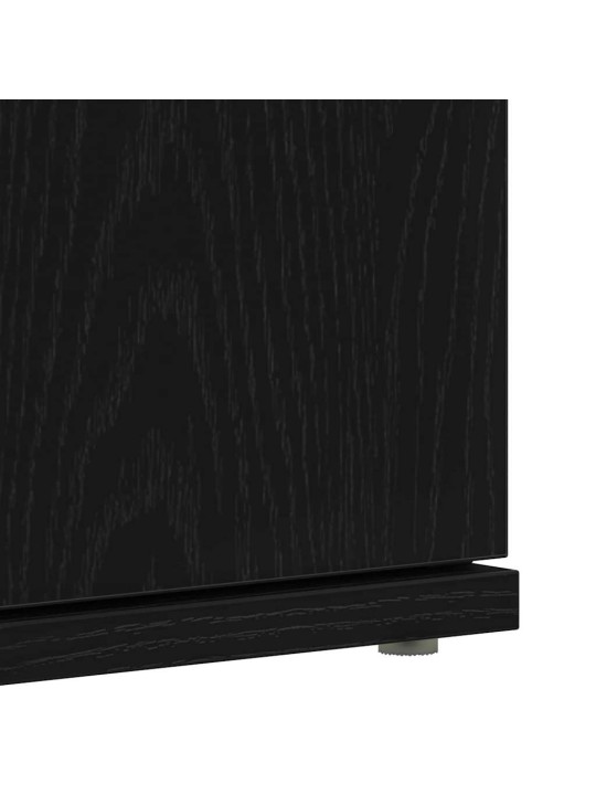 Apavu skapis ar durvīm melna 80 x 39 x 180 cm inženierijas koks